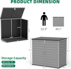 Outdoor Trash Can Storage Shed 4.6 x 4.1 FT, 304 Gallon Resin Shed with Lockable Doors & Lift Lid, Waterproof Outdoor Storage for Garden Tools, Cushions and Patio Equipment (Gary)