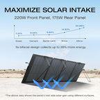 EF ECOFLOW Solar Generator 120V/3.6kWh DELTA Pro with 2x220W Portable Solar Panel, 23% High-Efficiency, 5 AC Outlets, 3600W Portable Power Station for Home Use Emergency Blackout Camping RV