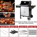 GasSaf 21.5" Flavorizer Bars Replace for Weber 7534, Genesis Silver A, Spirit 200 Series E/S200 E/S-210, Spirit 500 with Side Control Knob, 5-Pack Stainless Steel Flavor Bars(21.5" x 1.7" x 1.7")