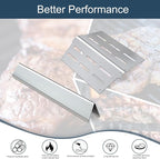 17.5" Flavorizer Bars and 13.26" Heat Deflectors for Weber Genesis 300 Series Grills with Front Control Knob, Genesis S310 S320 S330 E310 E320 E330,for Weber 7620 7621