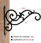 2 Pieces 6-Inch Outdoor Indoor Small Decorative Iron Wall Hooks for Hanging Lanterns Solar Lights Hummingbird Feeders Wind Chimes Hangers, Black