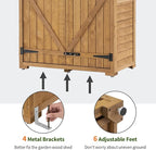 MCombo Outdoor Storage Cabinet with 2 Shelves, Outside Storage Shed with Floor, Wooden Garden Tool Shed with Latch for Yard Deck Lawn, 1000