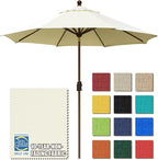 EliteShade USA 10-Year-Non-Fading 9Ft Market Umbrella Patio Umbrella Outdoor Table Umbrella with Ventilation, Natural