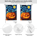 Halloween Pumpkin Garden Flag Vertical Double Sided Outdoor Yard Flags 12.5x18 Inch Burlap Banners for House Lawn