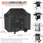 Arcedo BBQ Cover 52 Inch, Grill Cover for Outdoor Grill, Waterproof and Fade Resistant Outdoor Barbecue Gas Grill Cover, All Weather Protection, Fits Weber, Char Broil, Nexgrill and and More Grills