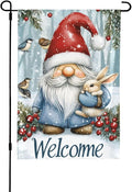 Christmas Gnome Garden Flag Vertical Double Sided Outdoor Yard Flags 12.5x18 Inch Burlap Banners Vertical Double Sided for Outdoor Decor Lawn