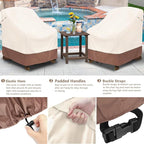 okcool Patio Adirondack Chair Cover 2 Pack,Waterproof Heavy Duty Outdoor Chair Covers,Patio Adirondack Chair Cover for Outdoor Chair,(35 W x 37 D x 36 H inches),Beige & Brown