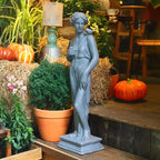 Outdoor Garden 32‘’ High Statue Nymph Sculpture Goddess of Greek Mythology Roman Style Patio Lawn Porch Decor Gray