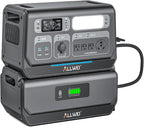 ALLWEI 2400W Portable Power Station and 1x B200 PRO Expansion Battery, 4096Wh LiFePO4 Battery 4 AC Outlets Up to 2400W for Home Backup, Outdoor Camping, RV, with 1500W AC Charging&1200W Solar Charging