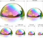 Nerien Gazing Ball, Stainless Steel Garden Mirror Globe, Polished Ornament Sphere, Hollow Floating Reflective Hemisphere, for Home Outdoor Pond Housewarming Swimming Pool Decoration, Gold, 6Pcs Mix