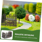 4PCS Miniature Garden Fence Fairy Garden Accessories for Dollhouse DIY Landscape Decoration Lightweight and Portable for Architectural Models and Scenic Designs