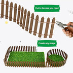 2Pcs Miniature Fairy Garden Fence,DIY Wood Picket Fence Mini Ornament,Home Garden Plant Pot DIY Diorama Project (Brown,1.96"x 35.4")