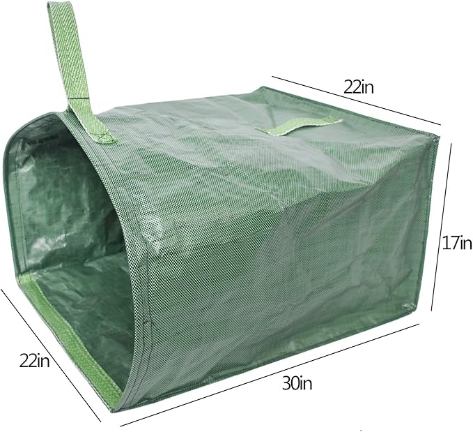 UNISTRENGH 2-Pack Set 106 Gallons Reusable Garden Bag with Reinforced Handles Heavy Duty Gardening Bags Lawn Pool Garden Leaf Waste Bag (Green-Double)