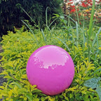 Pink Gazing Globe Mirror Ball in Stainless Steel, Shiny Hollow Sphere Sparkling Housewarming Outdoor Party Ornament(Pink, 8 inches)