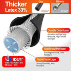 SPECILITE Garden Water Hose 25 ft x 3/4 in Heavy Duty, Flexible and Lightweight, Burst 600 psi, Kink-less Hybrid Rubber Pipe for Backyard, 3/4'' Brass Fittings, Black