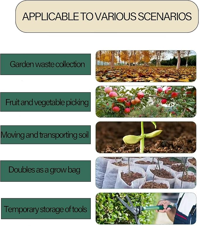Reusable Yard Waste Bags,with Lid Extra Large Lawn Leaf Bags with Gardening Gloves,Standable Garden Waste Bag With 4 Handles,Container for Leaves,Lawn Debris & Grass Clippings(132Gallon)