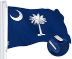 G128 South Carolina SC State Flag | 4x6 Ft | StormFlyer Series Embroidered 220GSM Spun Polyester | Embroidered Design, Indoor/Outdoor, Brass Grommets, Heavy Duty, All Weather