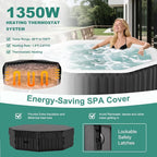 DoCred 4-6 Person Inflatable Hot Tub, 77" X 77" X 25" Octagonal Blow up Portable Hot tub with 130 Bubble Jets, Large Outdoor Spa Bathtub Set Included Heater Pump, Insulated Cover and Filter