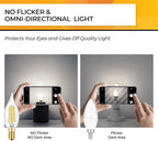 Hizashi E12 Candelabra Bulb 60 watt 5000K Daylight White, Dimmable E12 LED Bulb, 90+ CRI 6W 550LM, CA11 Flame Tip LED Chandelier Light Bulbs Candelabra Base, UL Listed - 12 Pack