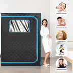 Portable Infrared Sauna for Home, 2 Person Sauna Tent for Relaxation & Detox, Dry Heated Personal Indoor Sauna with Remote Control, 2 Foldable Chairs, Full Body Spa for Gym/Pilates/Garage