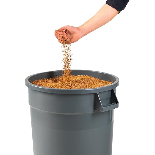 PRO&Family 20 Gallon Trash Can with Lid Round Ingredient Storage Containers Recycling Bin Kitchen Garbage Can Office Garbage Can Trash Barrel Plastic Barrel Yard Waste Bin Outdoor Trashcan (5, Gray)