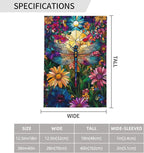 Dragonfly Flowers Garden Flag Vertical Double Sided Outdoor Yard Flags 12.5x18 Inch Burlap Banners for House Lawn
