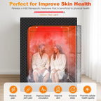 Infrared 2 Person Sauna for Home, 660nm Red Light Portable Steam Sauna, 5-Layer Waterproof Quick Heat and Steamy, Saunas Tent for Gym/Pilates/Garage, Hot Tub, 5.9' x 4.1' x 3.0'