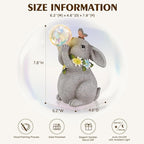 MININOVA Solar Garden Decor Lights Rabbit Statue with Bubble Ball Waterproof Decorations Cute Bunny Figurine for Outside Spring Yard Housewarming Mother Gifts for Women