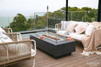 Elementi Granville Gas Fire Pit Bundle Concrete Fire Table, Outdoor Fire Pit Electronic Ignition | Canvas Cover, Lava Rock Included | Free AMS Wind Guard | Dark Gray (Natural Gas)