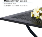 Sophia & William Metal Outdoor Dining Table, Square Mesh Patio Table with 1.57" Umbrella Hole, Coffee Bistro Table for Garden Lawn, 37"x 37"