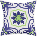 Pyonic Set of 4 Outdoor Pillow Covers 18x18 Waterproof Decorative Throw Pillow Covers Floral Printed Farmhouse Boho Pillowcase for Patio Funiture Garden Navy Blue