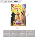 Birthday Dog Garden Flag Vertical Double Sided Outdoor Yard Flags 12.5x18 Inch Burlap Banners Vertical Double Sided for Outdoor Decor Lawn