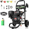 4200PSI Gas Pressure Washer, 2.8GPM Commercial Power Washer Gas Powered, 212cc 7.0 HP Engine, Includes 0.7L Soap Tank,5 QC Nozzles,25’ Hose,Car Wash Machine/Car/Driveway, EPA/CARB/ETLCompliant (Black)