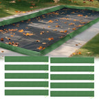 10pcs Inground Pool Cover Weights Sand Bags - 4ft No-Leaking & Weather-Resistant Silicone-Coated Canvas Tubes for Swimming Pools Close