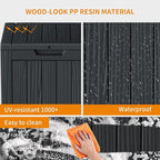 28 Gallon Outdoor Storage Box – Resin Deck Box with Lockable Lid, Waterproof Patio Furniture Storage for Tools, Garden & Yard Organization