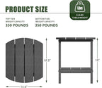TORVA Patio Adirondack Side Table, Outdoor End Tables All-Weather Resistant HDPE Humidity-Proof Long Time Use for Deck, Lawn,Garden, Porch, Backyard End Table(Gray Color-2 Tier)