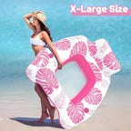 【Upgraded】 Pool Floats Adult with Canopy, XL Inflatable Pool Floaties for Adults Heavy Duty, Pool Chair and Lounge for Swimming in Pool Beach Lake, Float for Pool Floating with Cup Holder, Backrest