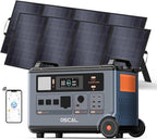 OSCAL PowerMax 6000 Solar Generator with 2x400W Solar Panel, 120V/240V Split Phase Voltage 6000W AC Outlets (7200W Peak), 2200W AC Charging/2400W PV Charging for Home, Emergency, Bank Battery Backup