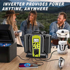 350W Power Inverter Compatible with Ryobi 40V Battery 4-Ports DC 40V to AC 110~120V Pure Sine Wave Battery Inverter with LED Light, USB-A Port,Type-C Port,DC Port for Camping Emergency Travel