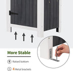 MCombo Outdoor Storage Cabinet with Shelves, Wooden Outside Storage Shed with Floor, Garden Tool Shed for Patio Yard Lawn, 0770 (Gray)