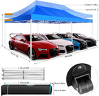 COBIZI 13x26 Pop up Canopy Tent 13x26 Canopy with 6 Sidewalls Waterproof Heavy Duty Commercial Canopy Tent for Parties Outdoor Tent Garden Gazebo Tent, Carry Bag with Wheel(13x26ft, Blue)