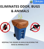 Trash Can Cover Odor Eliminating Bag with Elastic Rubber Band Lemon Scented Durable Effective Chemical Free 45 Gallon Size 1 Cover