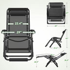 ZENPETIO 29In XL Zero Gravity Chair w/Cushion, Zero Gravity Recliner Lounge Chair for Indoor and Outdoor, Reclining Camping Chair for Lawn, Anti Gravity Chair with Cup Holder and Footrest, 440LBS