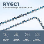 6" Pruning Chainsaw Chain Replacement for RYOBI P25013,P25013BTL 18V Pruning Chainsaw,RY6C1 Mini Saw Chain,38 Drive Links 0.043" Gauge 1/4" LP Pitch (3 Pack)