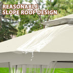 EAGLE PEAK Patio Gazebo with Mesh Netting 13x11 at Top 12x10 Footprint, Soft Top Outdoor Pavilion for Backyard, Deck, Lawn and Garden, Beige