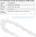 SawWorks 3-Pack 20 Inch Chainsaw Chain, 325" Pitch .058" Gauge 76 Drive Links for Supmix 62cc, WEMARS ‎6220G, NEOTEC NCS6200, Blue Max 53543, 52209, 8901, 8902 and More
