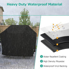 SunPatio BBQ Grill Cover 70 Inch, Outdoor Heavy Duty Waterproof Barbecue Gas Grill Cover, Fade Resistant, All Weather Protection Compatible for Weber Charbroil Kenmore Brinkmann and More, Black
