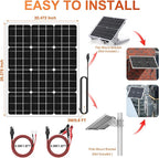 SUNER POWER 12V 50W Solar Battery Charger Maintainer PRO, Built-in UltraSmart MPPT Charge Controller, Waterproof 50 Watt Solar Panel Charging Kit for 12Volt AGM, Deep Cycle, Lead-Acid, Lifepo4 Battery