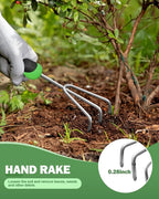 Garden Tools Set, 3 in 1 Heavy Duty Garden Tools Kit, Stainless Steel Ergonomic Gardening Hand Tool, Gardening Supplies Gift for Women, Kid, Organizer, Father's Day
