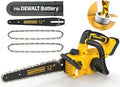 12 Inch Brushless Electric Chainsaw Cordless, for Dewalt Battery 20V, Compact Chainsaw with 44.3 FT/S Powerful Cutting, Auto Oiler Low Kickback Battery Powered Chain Saw for Tree Trimming Wood Cutting